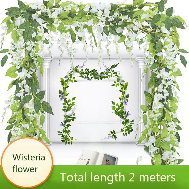 Afralia™ Silk Rose Garland Vine for Wedding Home Garden Decoration