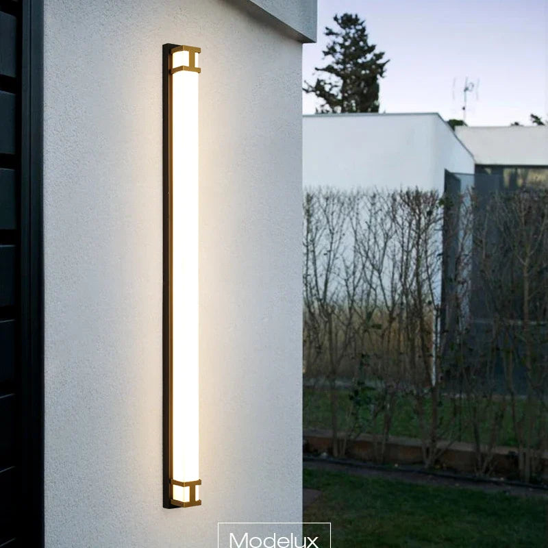 Afralia™ Outdoor Wall Lamp: Waterproof LED Garden Sconce Light in Gold/Black