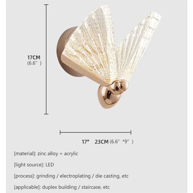 Afralia™ Butterfly Wall Lights: Nordic LED Sconces Modern Lamps Fixtures for Home Decor