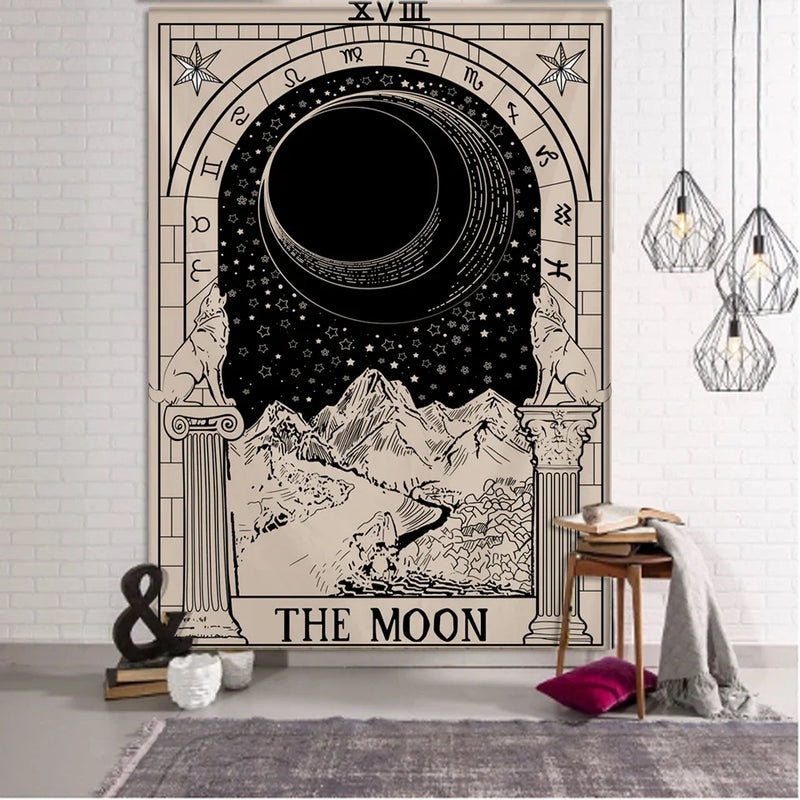 Afralia™ Tarot Card Psychedelic Tapestry Wall Hanging for Bohemian Home Decor