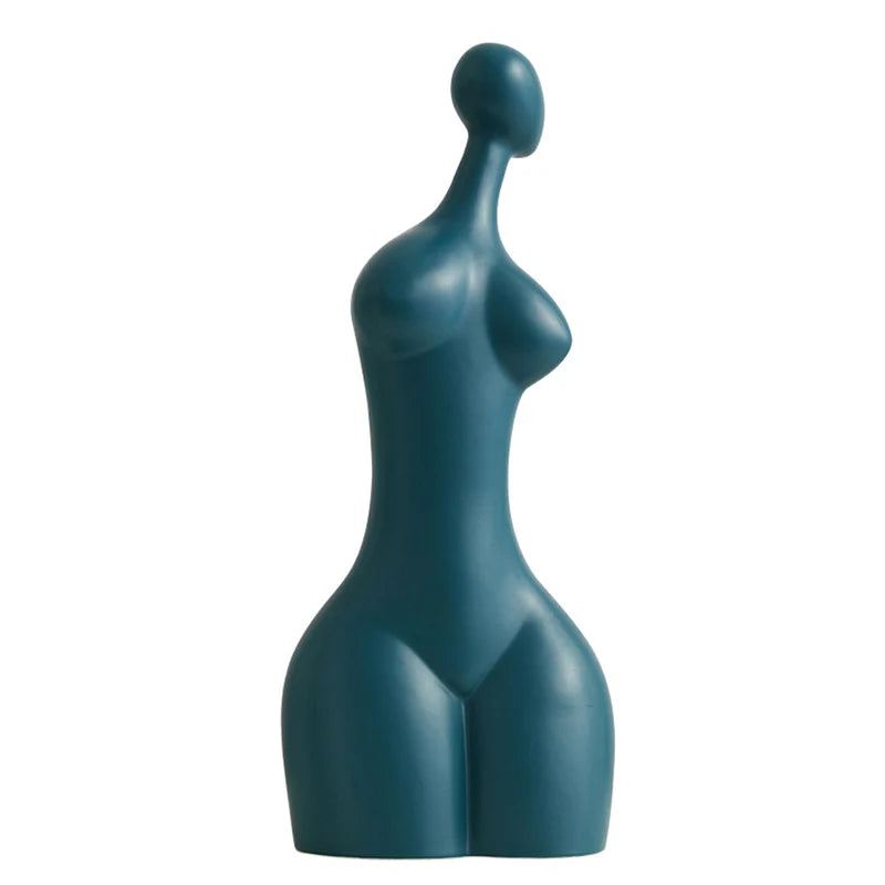 Afralia™ Abstract Ceramic Sexy Woman Statues - Modern White Decor Ornaments