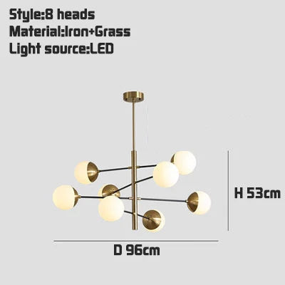 Afralia™ Golden Glass Magic Bean Chandelier: Modern Luxury for Living Room & Dining Room