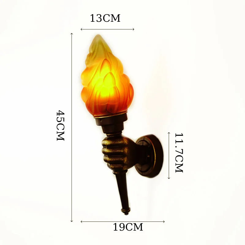 Afralia™ Flame Wall Sconce Outdoor Torch Light for Home Bar Restaurant