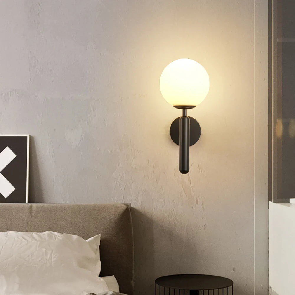 Glass Ball Bedside Wall Lights for Bedroom & Living Room, Afralia™ Modern Wall Lamp
