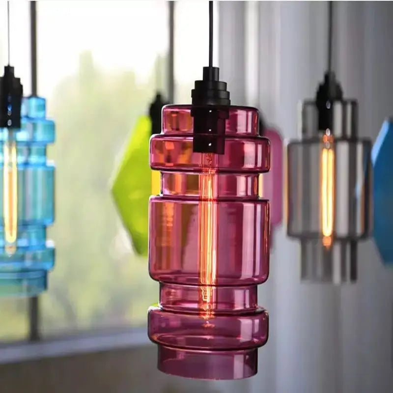 Afralia™ Geometric Glass Pendant Light Collection: Modern Crystalline Pendant Series