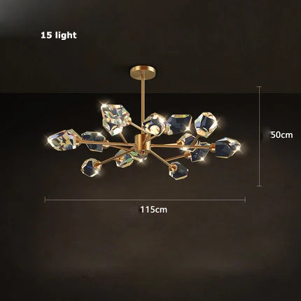 Afralia™ Crystal Copper Round Chandelier: Elegant LED Suspension Lamp for Dinning Room