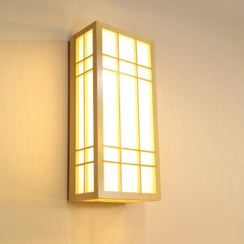 Afralia™ Modern Japanese Tatami Style LED Wall Lamp for Lounge and Bathroom Mirror