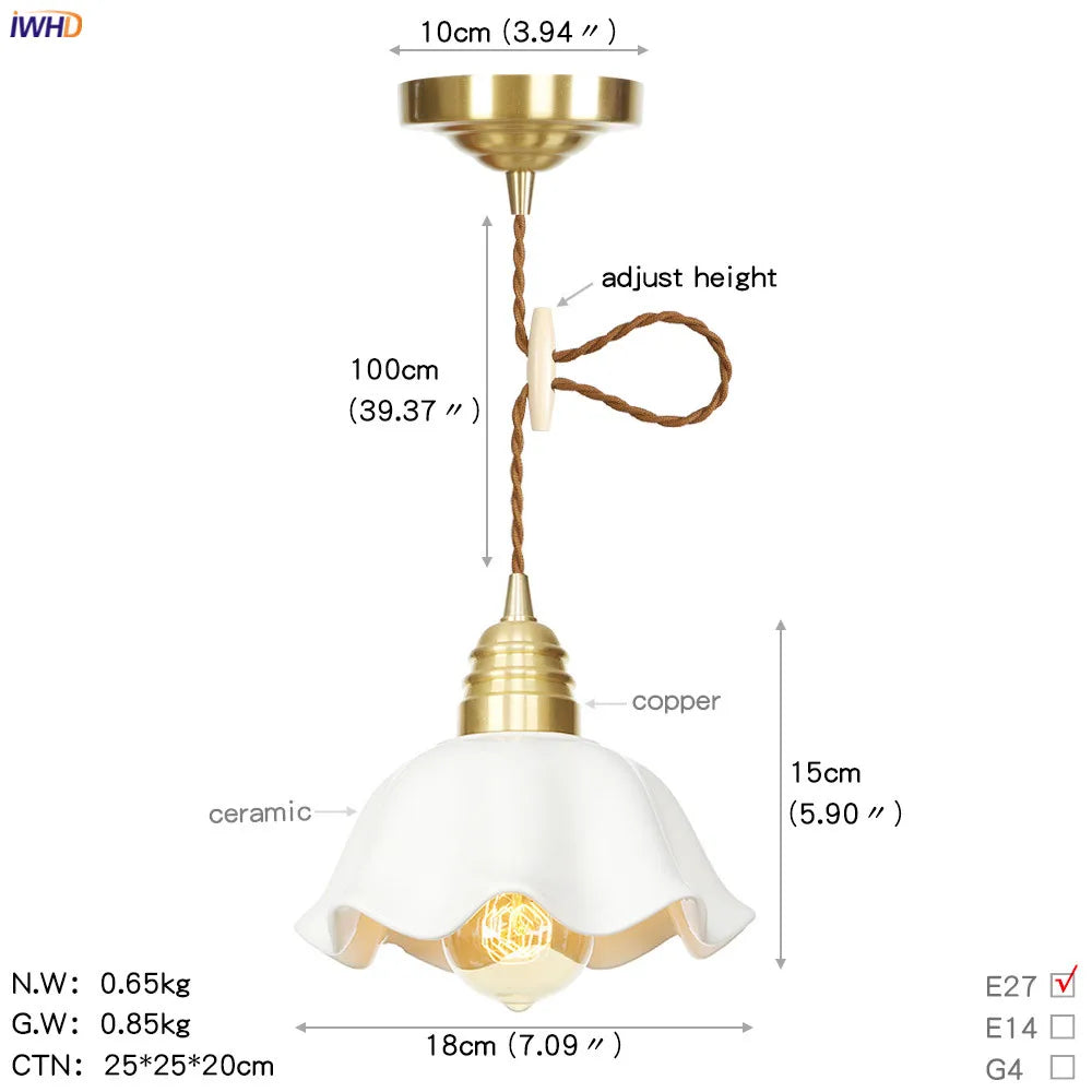 Afralia™ Glass Copper LED Pendant Light for Kitchen Cafe Living Room