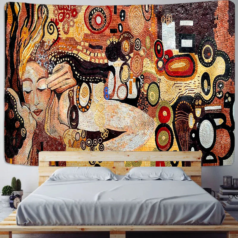 Afralia™ Bohemian Mosaic Murals Tapestry Wall Hanging Beach Mat Yoga Mat Home Decor