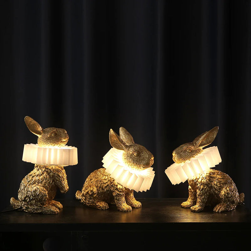 Nordic Rabbit Scarf Table Lamp by Afralia™: Modern LED Living Room Bedroom Decor