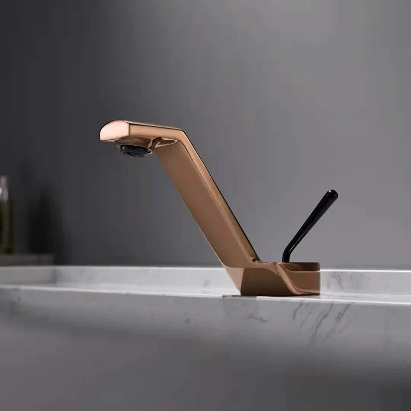 Afralia™ Black Basin Faucet: Modern Single Handle Waterfall Mixer Tap for Bathroom