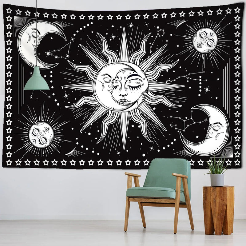 Afralia™ Celestial Mandala Hippie Tapestry Wall Hanging Dorm Decor