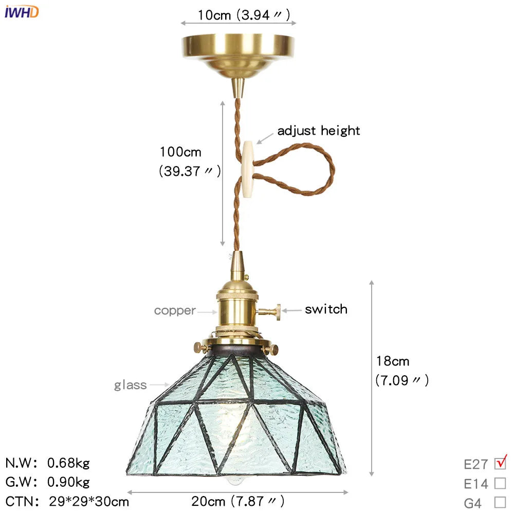 Afralia™ Copper LED Pendant Lamp Modern Glass Kitchen Living Room Light