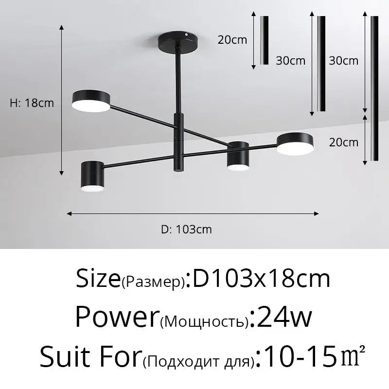 Afralia™ LED Wrought Iron Chandelier for Living Room Bedroom Interior Lighting