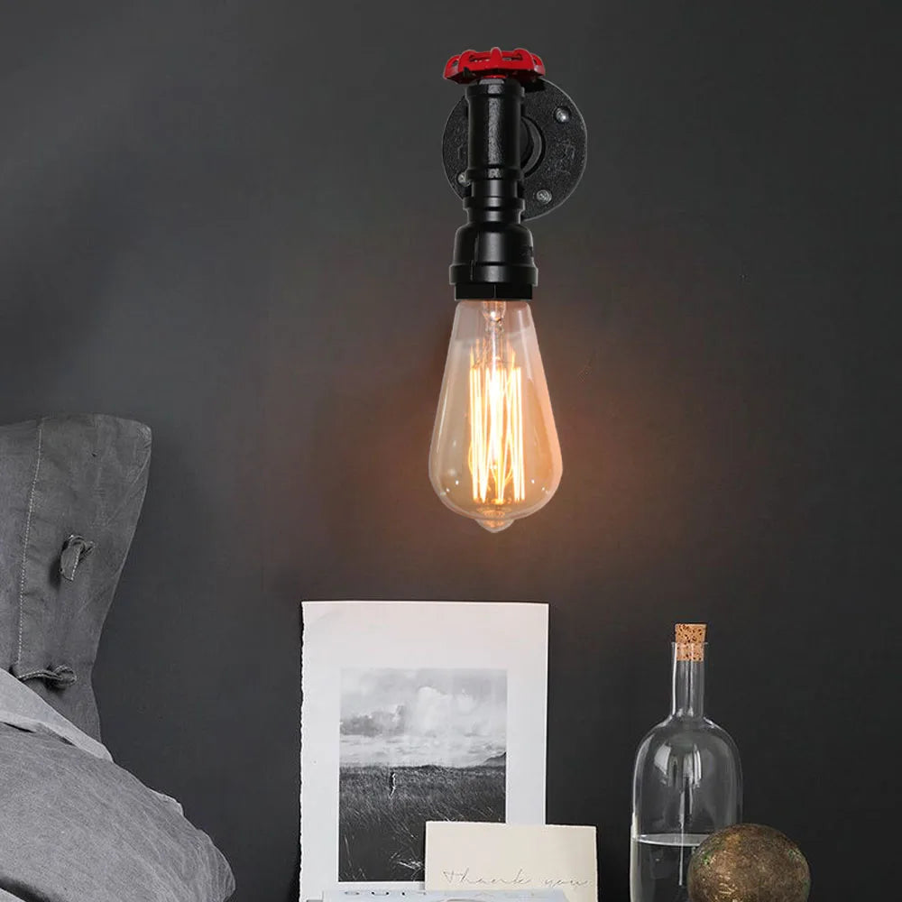Afralia™ Retro Industrial Water Pipe Wall Light LED Sconce Fixture for Home Restaurant Bar