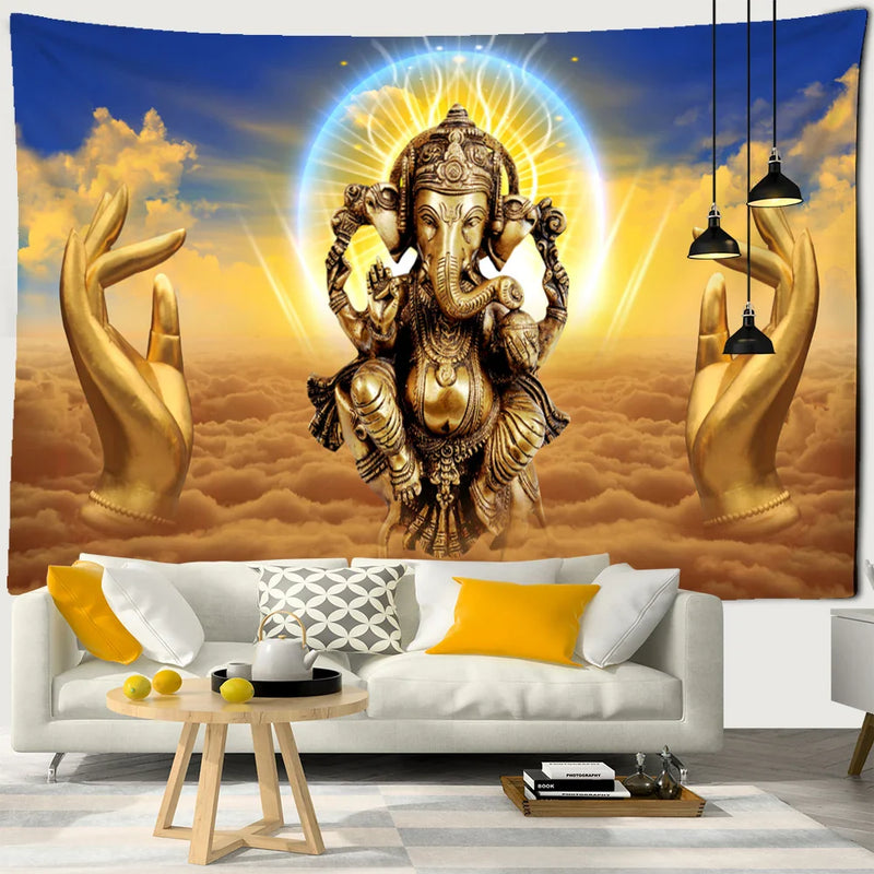 Afralia™ Elephant Bergamot Tapestry Wall Hanging for Bohemian Home Decor