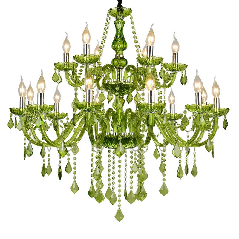 Afralia™ Crystal Chandelier: Glamorous Green Lighting for Wedding Parlor, Bedroom, and More