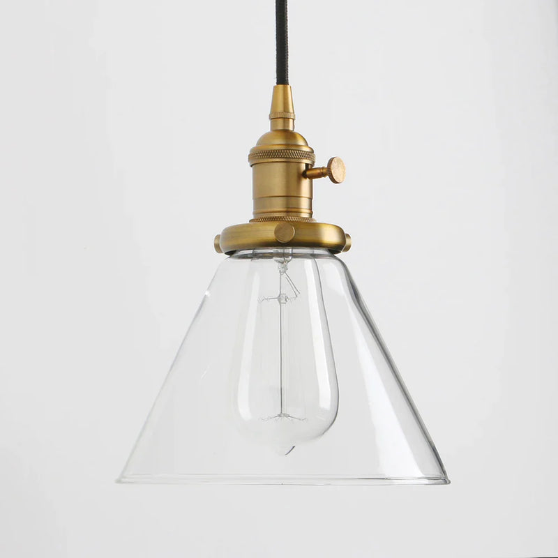 Afralia™ Funnel Flared Glass Clear Glass Pendant Light Fixture