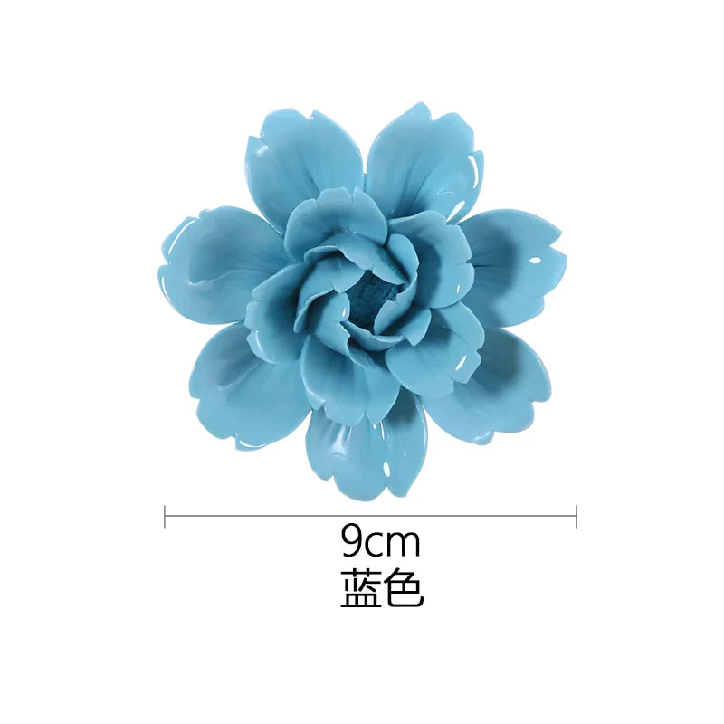 Afralia™ Ceramic Peony Wall Hanging Decoration - Handmade 3D Relief Craft