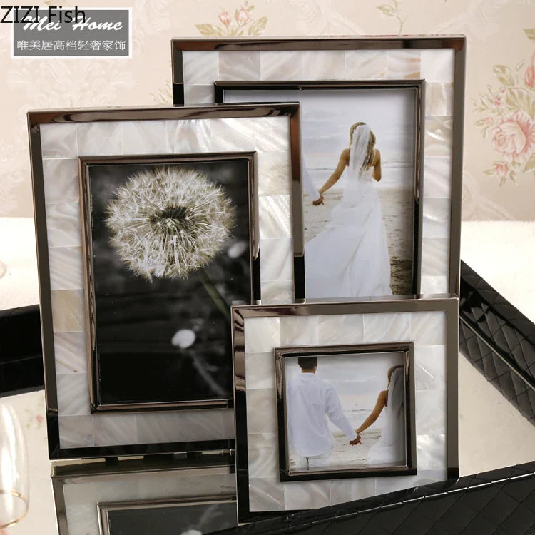 Afralia™ European Alloy Photo Frame: Elegant 6/7 Inch Decor for Home, Wedding, Gala.