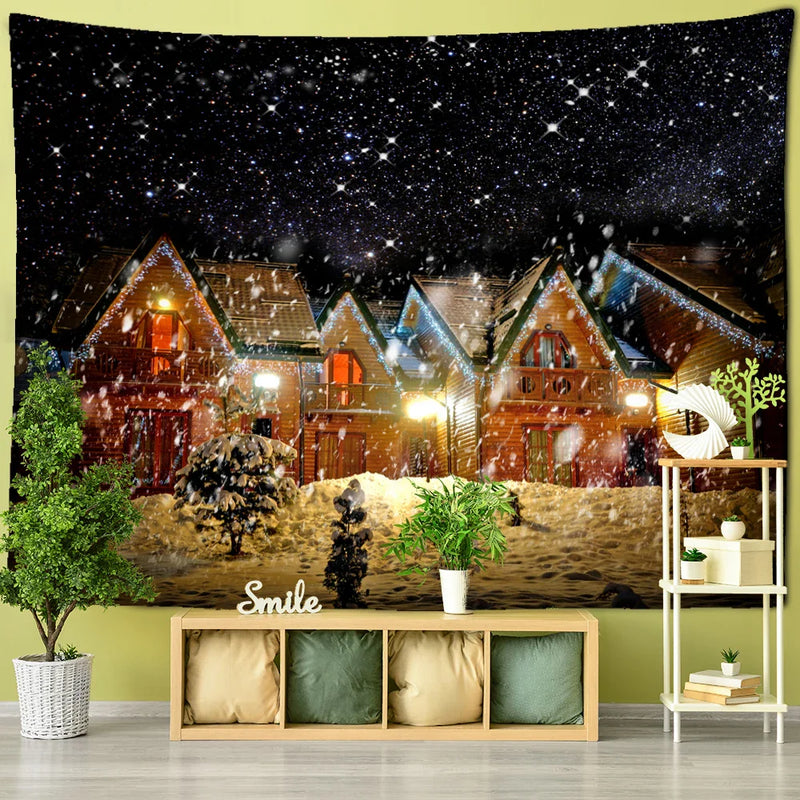 Afralia™ Snowy Night Series Tapestry Wall Decor