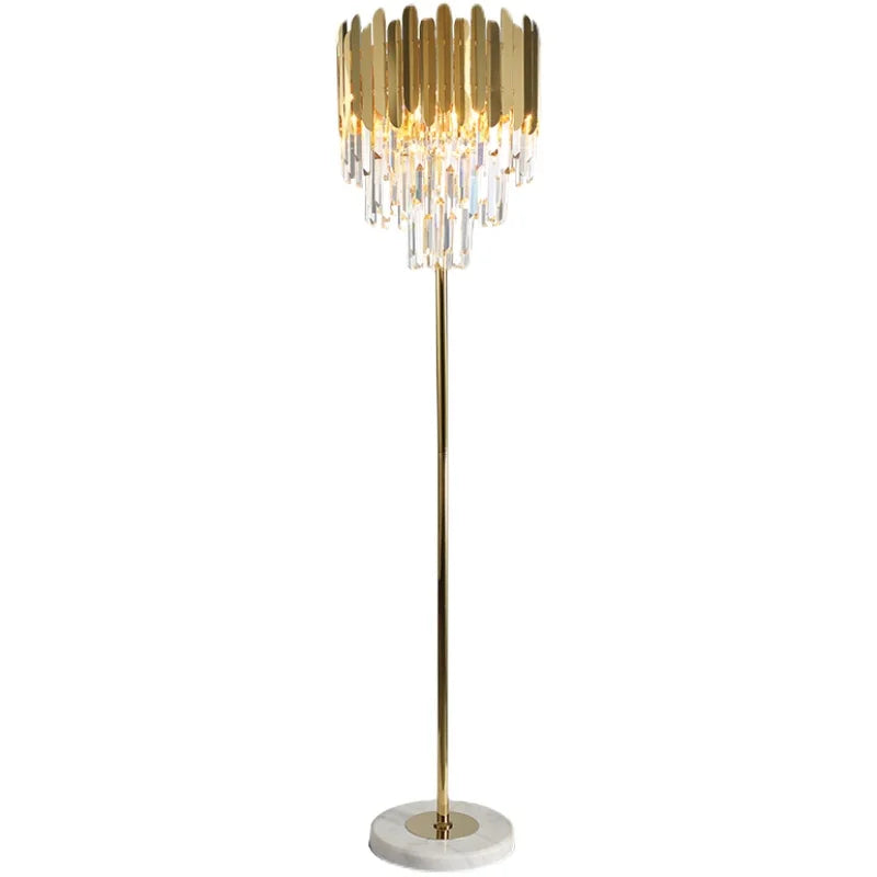 Afralia™ Postmodern Crystal Marble LED Floor Lamp for Bedroom