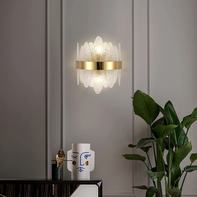 Afralia™ Gold Black LED Wall Sconce Light for Bedroom Corridor
