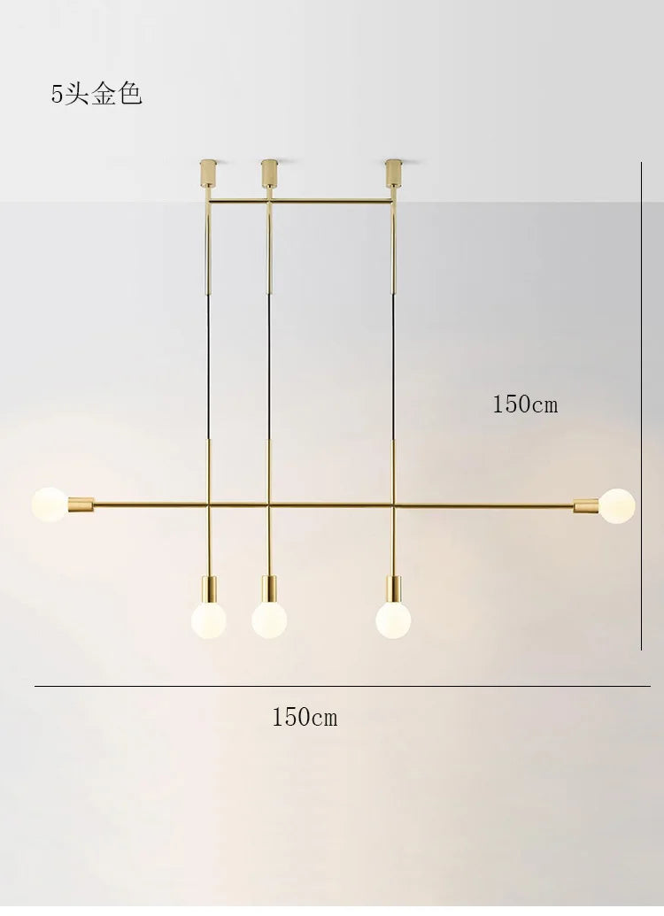 Afralia™ Black Rose Gold Long Tube Chandelier | Nordic Design for Cafe, Bar & Restaurant