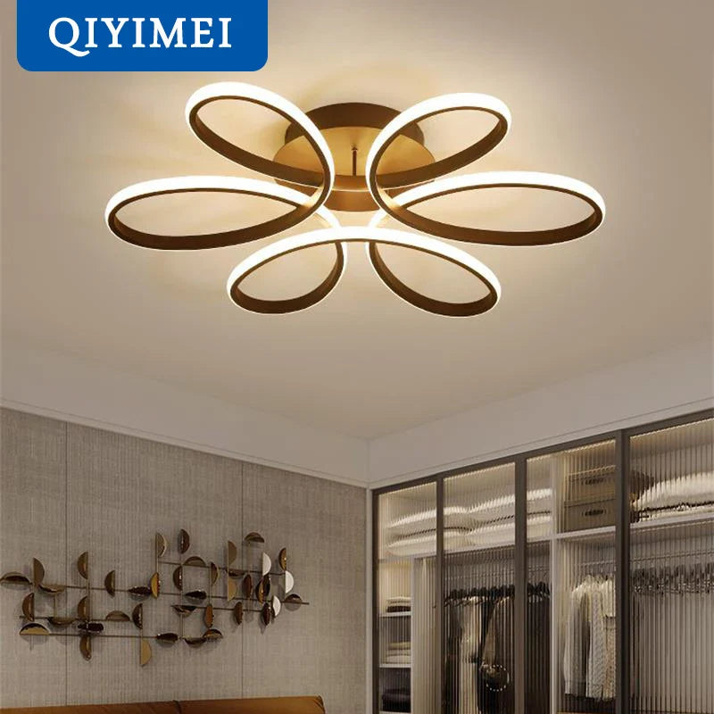 Afralia™ Modern LED Chandelier for Living Room Bedroom Dining Room Dimmable Lighting