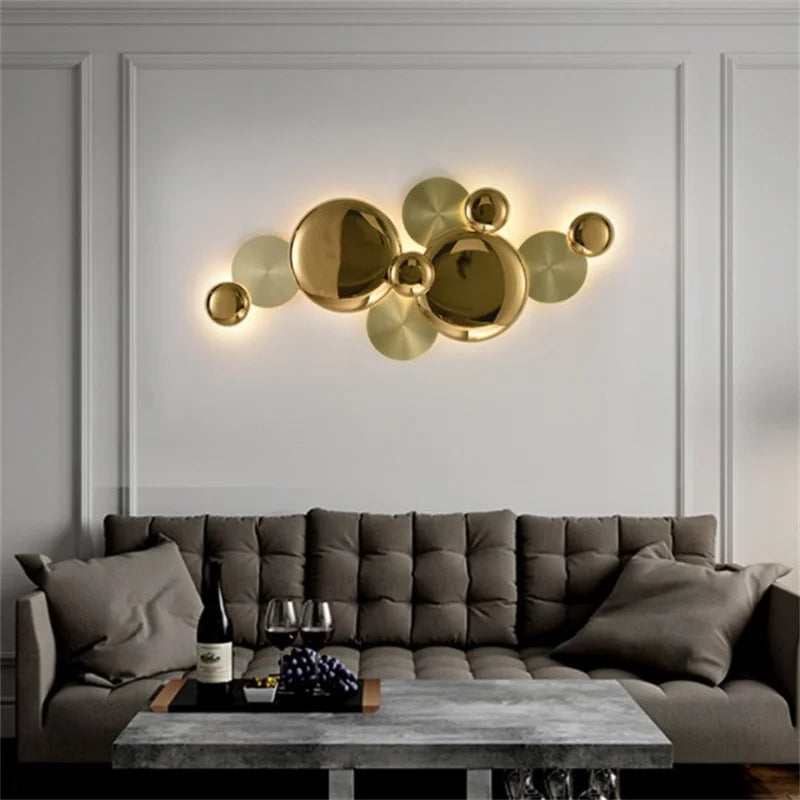 Afralia™ Nordic Modern Gold Wall Sconce Creative Design for Living Room Bedroom