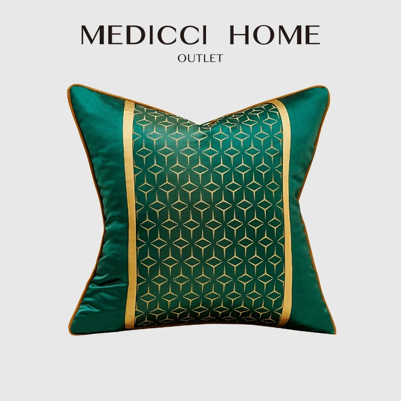 Afralia™ Velvet Emerald Green Cushion Cover - New Chinese Style Luxury Sofa Pillowcases