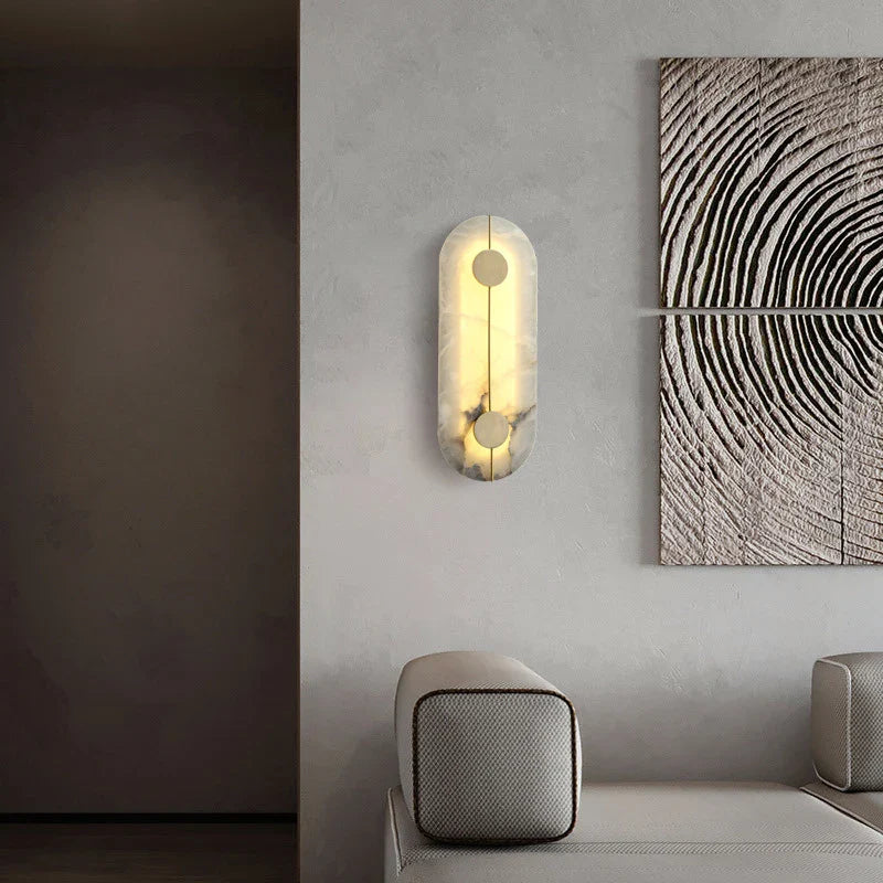 Afralia™ Marble Copper Wall Sconce: Nordic Style 15W LED Light for Living Room, Bedroom, Hotel