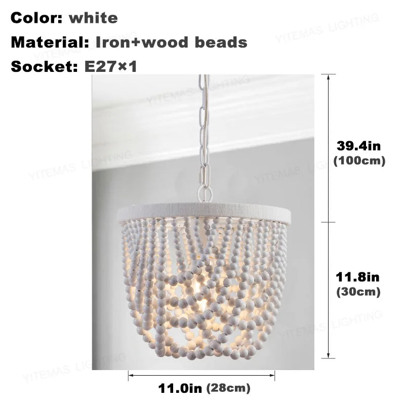 Afralia™ White Beads Chandelier: Mini Pendant Lighting for Bedroom, Kitchen, Dining Room