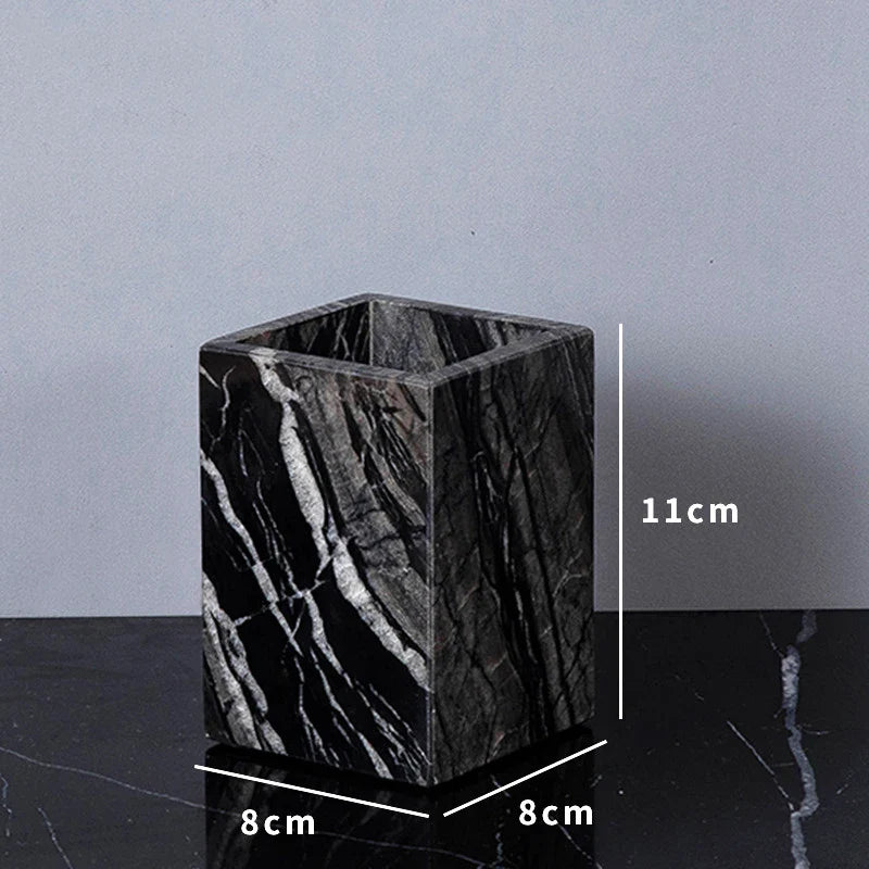 Marble Toothbrush Holder Cup Mug for Family Bathroom by Afralia™