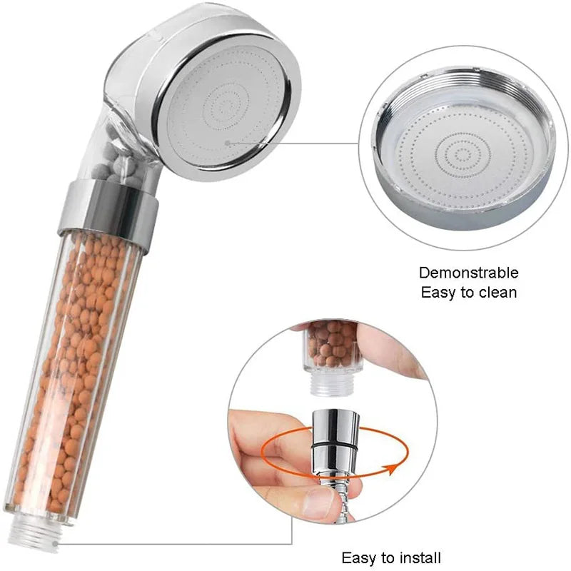 Afralia™ Anion Spa Shower Head High Pressure Water Saving Handheld Nozzle