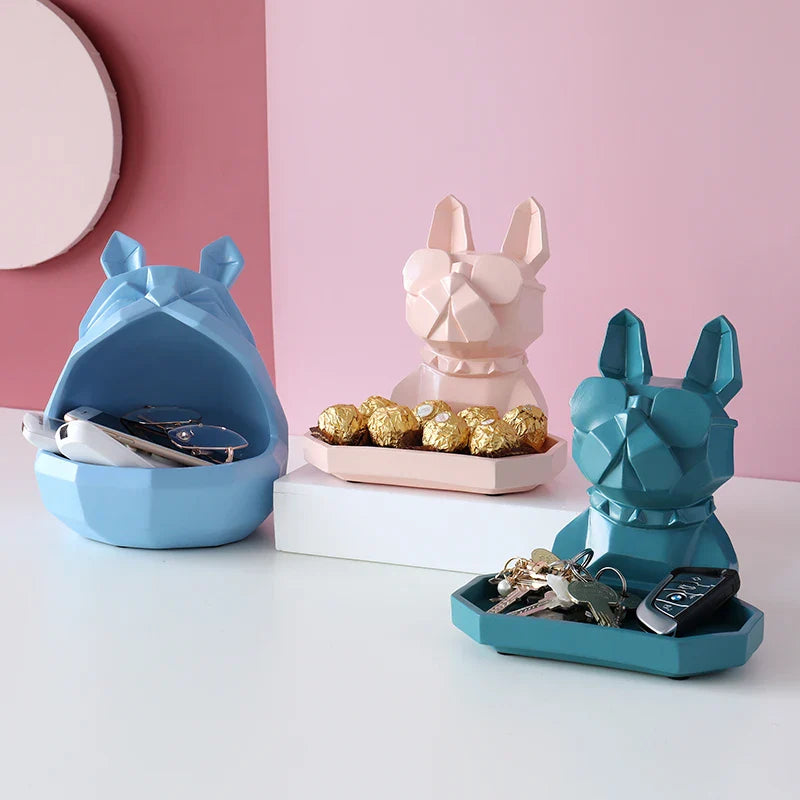 Afralia™ Modern Dog Cat Figurine Storage Box for Home Office Decor