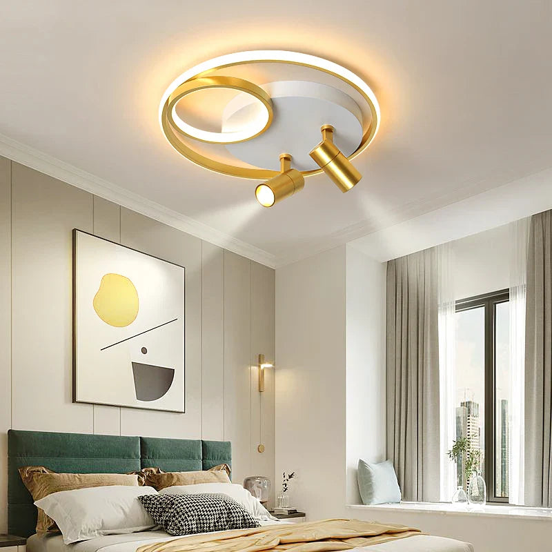 Afralia™ Nordic Gold Chandelier: Dimmable Remote Ceiling Light for Bedroom & Living Room