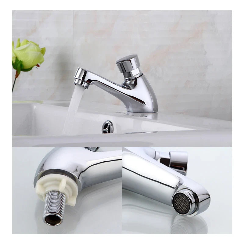 Afralia™ Self Closing Basin Faucet, Time Delay Auto Touch Tap for Water Saving