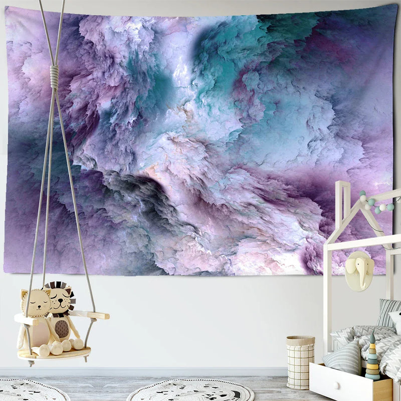 Afralia™ Rainbow Star Sky Tapestry: Colorful Psychedelic Wall Decor