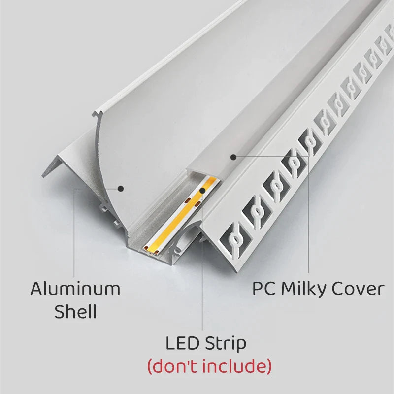 Afralia™ 1m Trimless LED Aluminum Profile for Hidden Backlighting Linear Strip Light