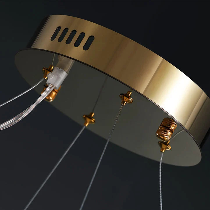 Afralia™ Gold Iron Glass Chandelier Lighting for Dinning Room