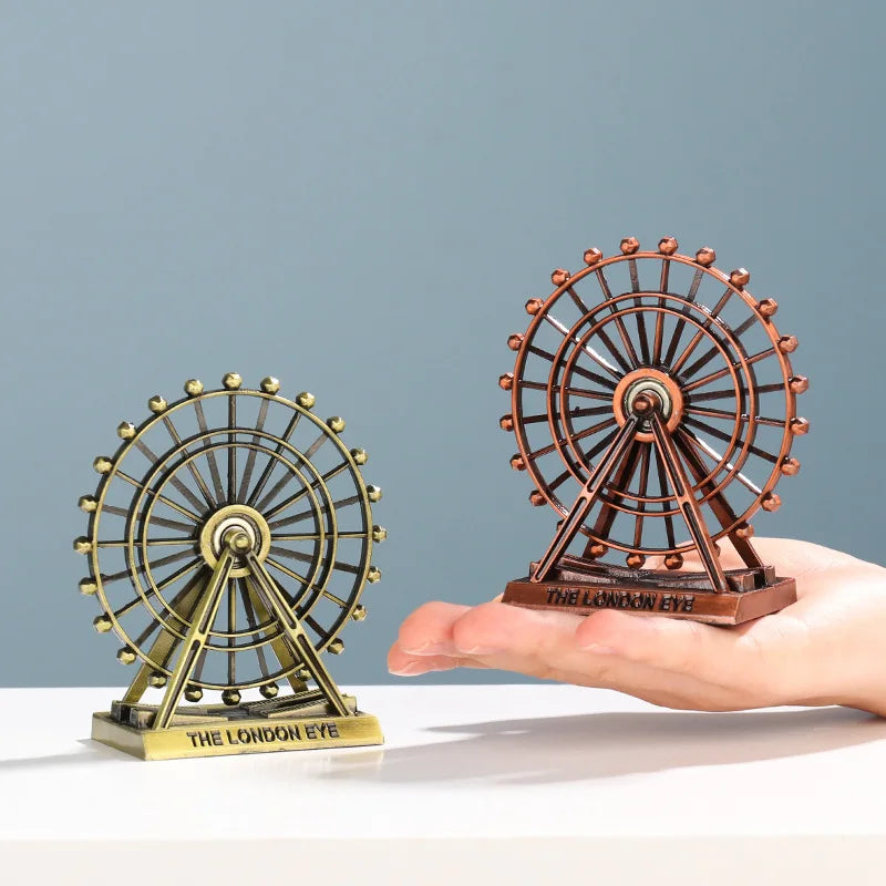 Afralia™ Nordic Ferris Wheel Metal Ornaments for Home & Office Decor