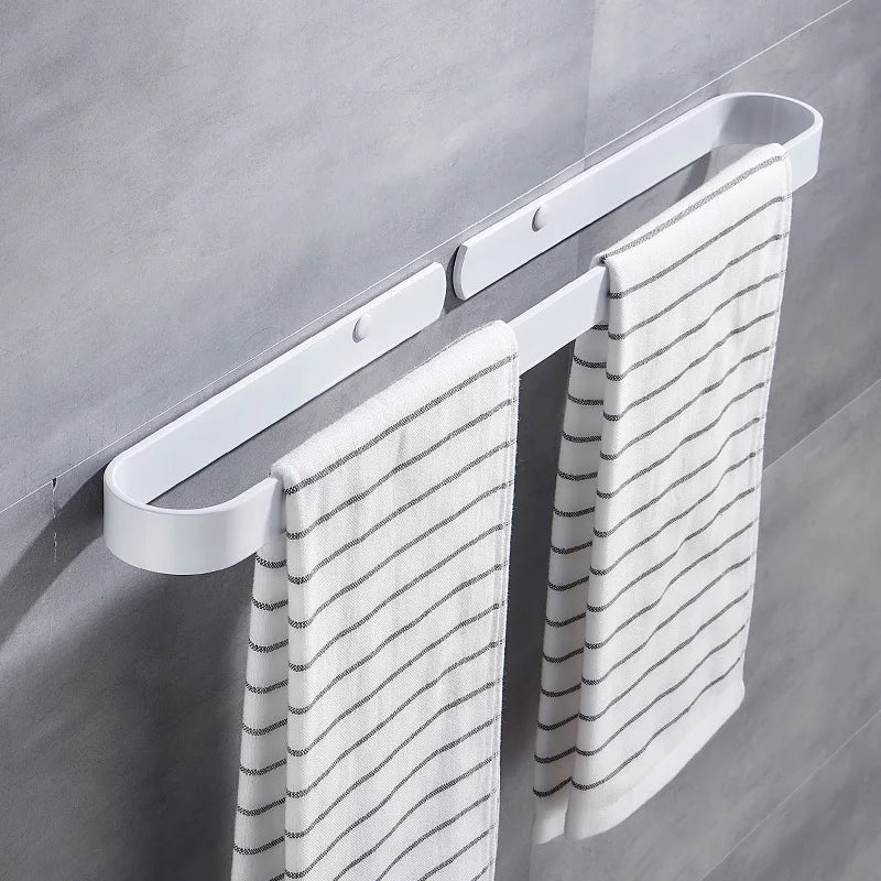 Afralia™ Aluminum Towel Holder Matte Black Wall Mounted Towel Bar in Various Sizes