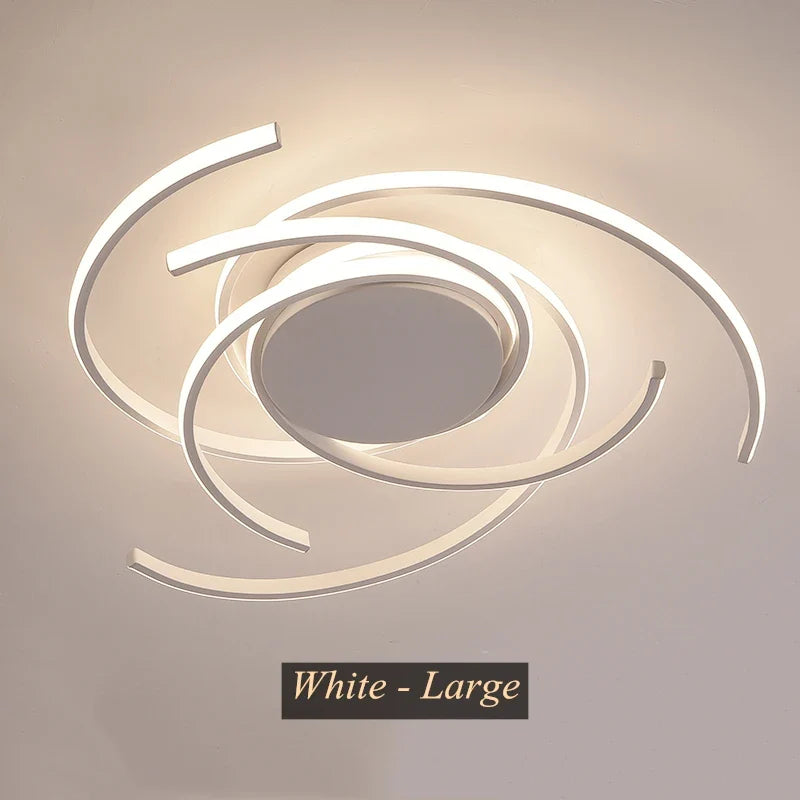 Afralia™ Curved Branch LED Ceiling Lamp: Modern Nordic Design for Bedroom, Dining, Kitchen.