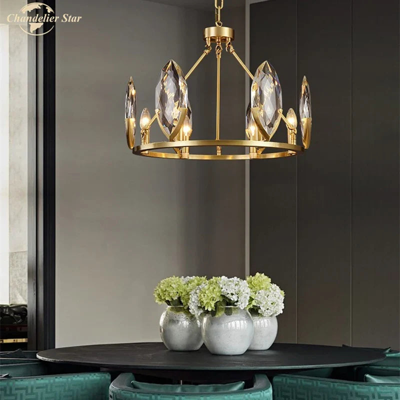Afralia™ Crystal Chandelier LED Lighting Fixture for Luxurious Living Spaces