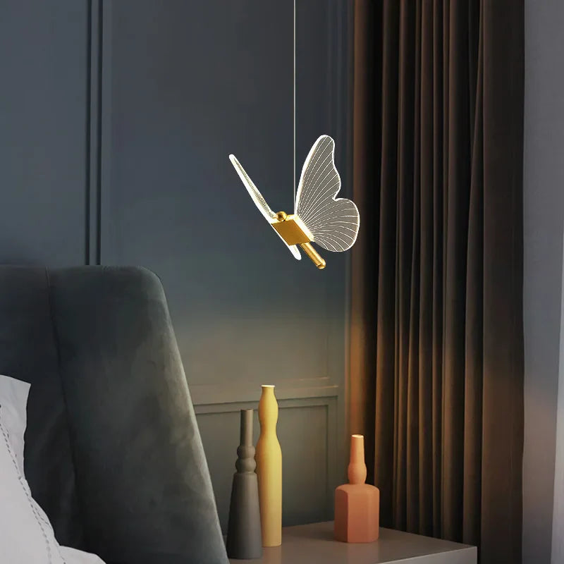 Afralia™ Butterfly LED Hanging Lamp: Modern Luxury Pendant Light for Bedroom, Living Room & Restaurant