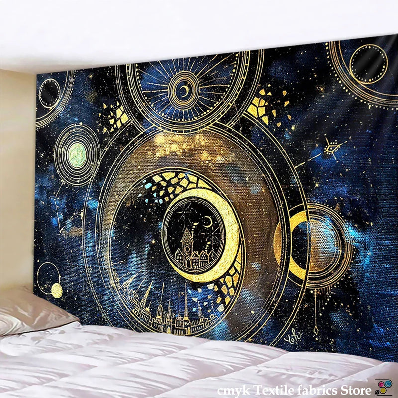 Afralia™ Psychedelic Galaxy Tapestry for Hippie Home Decor and Yoga - Science Fiction Pattern