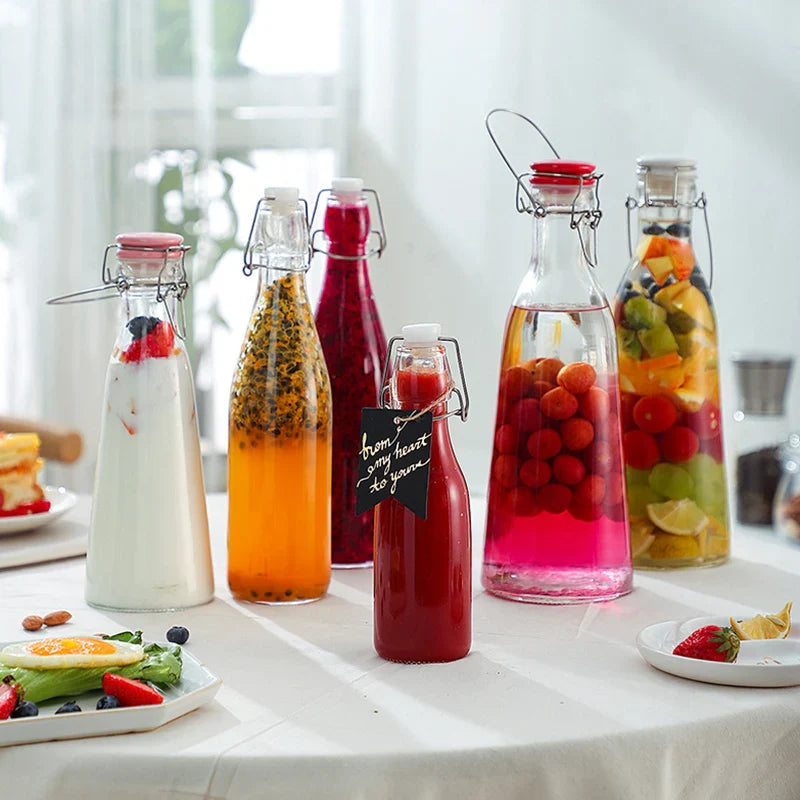 Afralia™ Glass Storage Bottle for Wine, Jam, Honey, Lemon & More