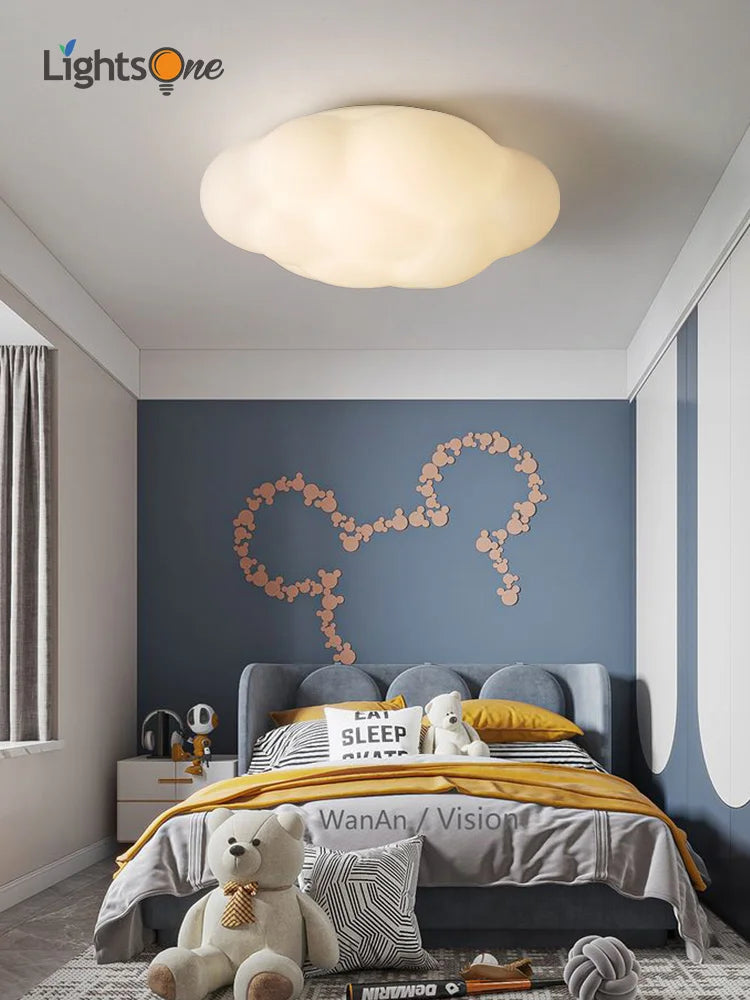 Afralia™ Modern Cloud Ceiling Lamp for Children's Warm Bedroom