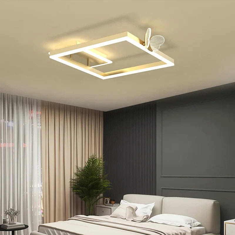 Afralia™ Butterfly Ceiling Lamp: Modern Rectangular Living Room Light for Master Bedroom